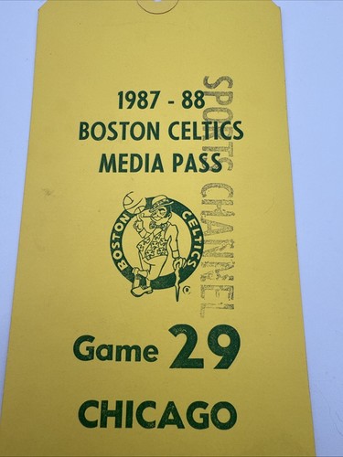 Original 1987-88 Celtics vs. Bulls Gm. 29 Bird Jordan Media Pass - Bild 2 von 6