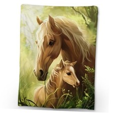 Cute Horse Blanket, Soft Warm Lightweight Animal Flannel 60 50 Inch Horse04