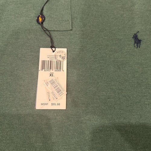 Polo Ralph Lauren Mens Polo Shirt XL Green Classic Fit Casual Golf NWT - Picture 2 of 5