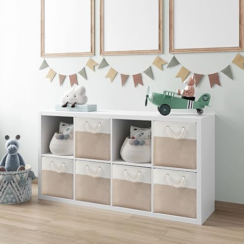 Collapsible Storage Bins, 4 Pack 13 x 13 Inch Fabric Cube Baskets with Cotton - Picture 6 of 7