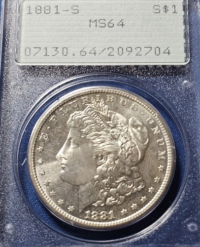 1881-S Morgan Silver Dollar PCGS MS64 OGH Rattler.  PQ BEAUTIFUL COIN!!!