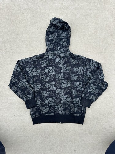 Southpole Y2K Black Hoodie Full Zip Sweater Boys Youth Sz S AOP RARE - Picture 2 of 7