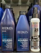 Redken Brownlights Duo & One United 5oz 3pc Set pure