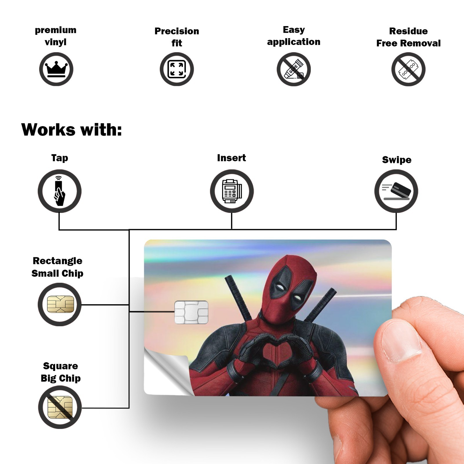 DeadPool Holographic Credit Card Skin/Credit Card Sticker Credit Card Decal