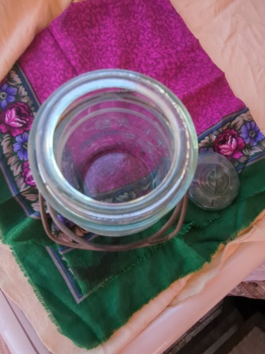 Vintage Atlas E-Z Seal Aqua Blue Canning Jar Wire Bail Glass Lid Quart Size - Imagen 9 de 11