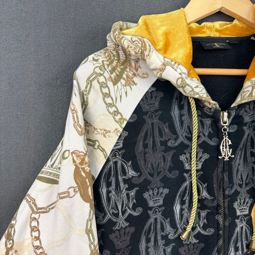 Christian Audigier Full Zip Hoodie Crown Graphic Print Gold Details XL Y2K - Bild 13 von 17
