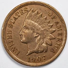 1907 Indian Head Penny Cent Extremely Fine (XF) Cleaned