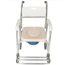 Large Bedside Toilet Commode Bariatric Portable Rolling Chair Adult Potty