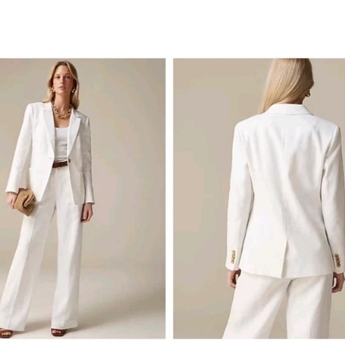 J.Crew Helena Linen Blend Blazer Jacket Size 6 New White Office Career Workwear - Picture 9 of 9