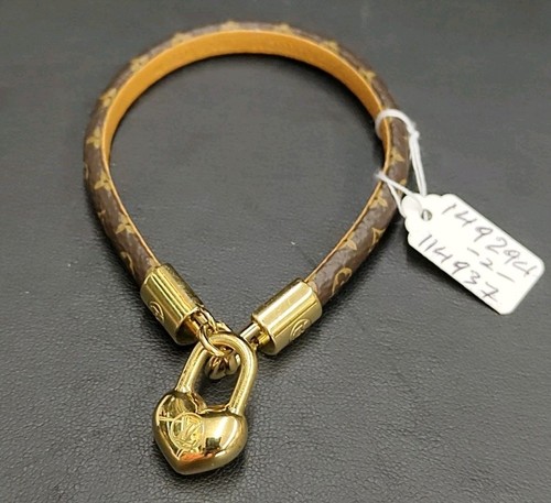 LOUIS VUITTON Women's Crazy In Lock Monogram Brown PVC Bracelet - Picture 3 of 14