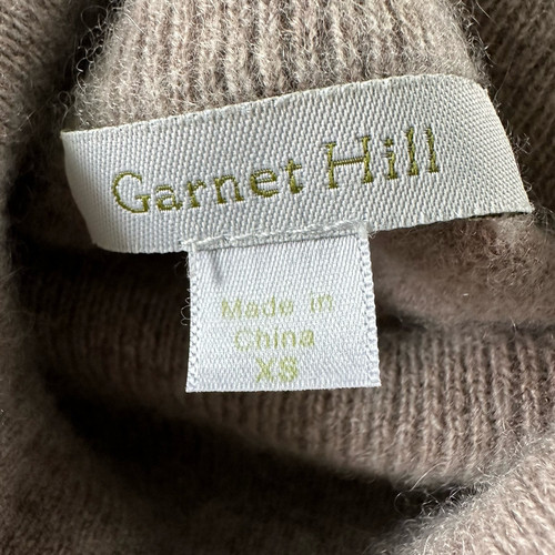 Garnet Hill Womens XS Beige Turtleneck 70% Wool 30% Cashmere Sweater OVERSIZED - Picture 10 of 12