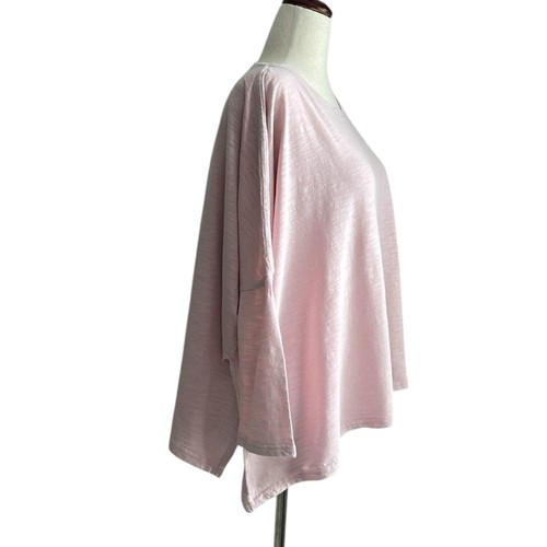 Mersea Womens Dolman 3/4 Sleeve Crew Neck Slub Cotton Oversized T Shirt One Size - Picture 3 of 8