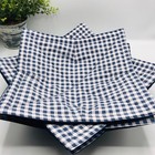 Microwave Dinner Plate Cozy, Reversible, Navy Blue Gingham, Cottage Core