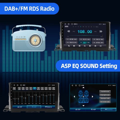 Radio estéreo para auto Apple Carplay para Toyota Highlander Android 15.0 2014-2019 + AHD - Imagen 9 de 12