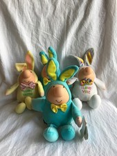 Vintage Lot of 4 Ziggy Easter Plush Yellow White Blue