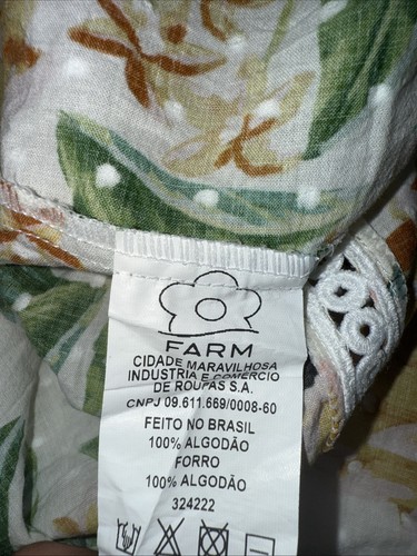 Farm Rio Biriba off white womens cropped fruit print Tank top Size M - Picture 5 of 6