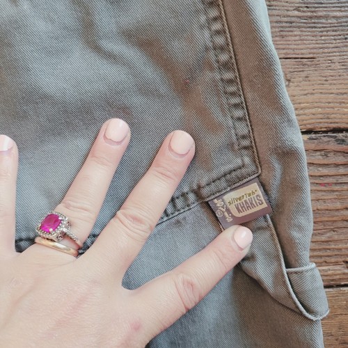 Silver Tab Vintage Khakis Mens 30 Gray Carpenter Shorts Relaxed Fit 90s Utility - Picture 5 of 6