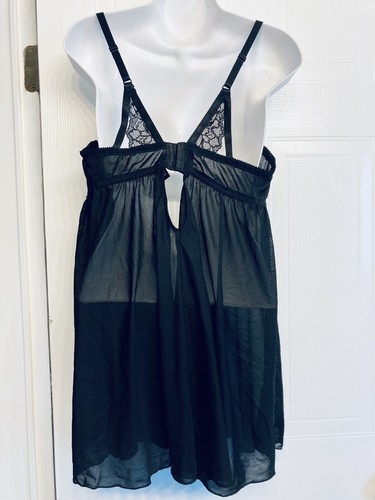 Torrid Babydoll Nightie Sheer Lace Lingerie Black Size 0 Large 12 - Picture 3 of 9