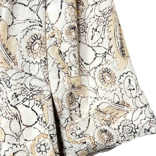 J Jill Sz L Tall Jacket Blazer 3/4 Sleeve Paisley Floral Linen Blend Button - Picture 3 of 4