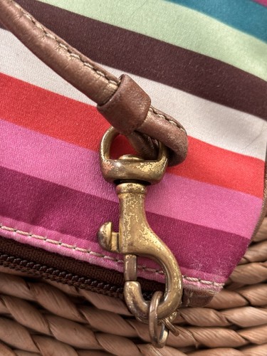 Coach Satin gestreifte Handgelenktasche Vintage Y2K Rainbow Legacy mehrfarbig - Bild 11 von 13