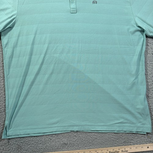 Travis Mathew Shirt Men 2XL Golf Polo Mint Green Short Sleeve Stripe XXL Stretch - Picture 4 of 10