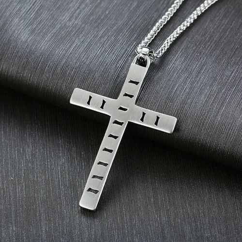 Men's Quality Stainless Steel Retro Cross Chain Pendant Necklace - Picture 2 of 3