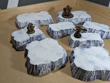 Wargaming Terrain - Medium Box Set of Platform Hills Ice Finish