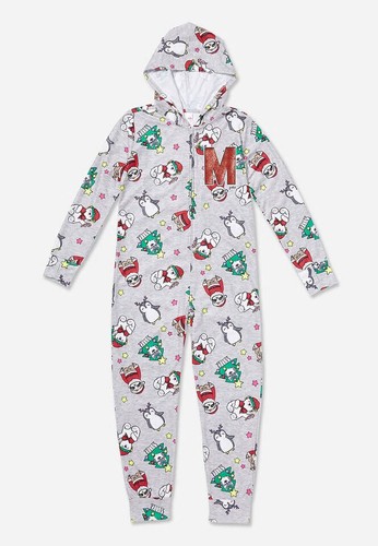 NWT JUSTICE HOLIDAY INITIAL CRITTER ONE PIECE GIRLS PAJAMAS 8 10 12 14 16 18 20 - Picture 15 of 18