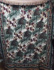 Holiday Tapestry Afghan Throw Blanket Pinecones & Berries 100% Cotton 70" x 51"