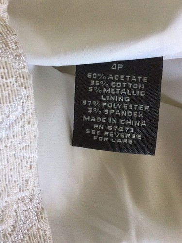 TAYLOR Petite Ivory Iridescent Paisley Details Sleeveless Dress (Size 4P) - 第 11/12 張圖片