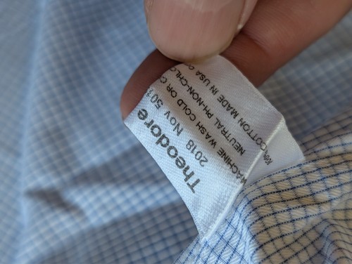 Brooks Brothers Custom Dress Shirt Men 48 Blue White Cuffs Button Up Long Sleeve - Picture 7 of 15
