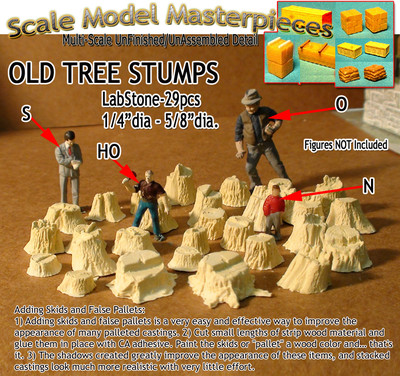 Old Tree Stumps-Assorted (29pcs) Scale Model Masterpieces Multi-Scale *NEW*