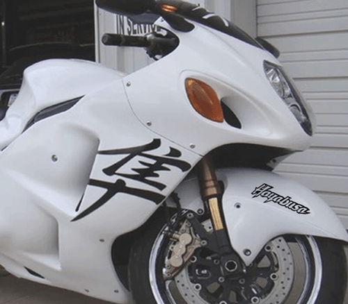 KANJI HAYABUSA FAIRING DECAL STICKER 4 PIECE SET - Foto 4 di 18
