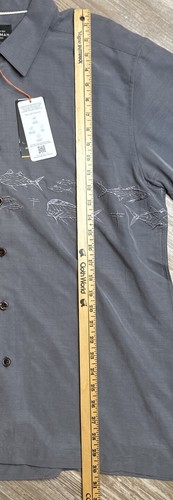 NWT Quiksilver Waterman Collection Mens short sleeve Large Comfort Fit, Fish - Picture 4 of 12