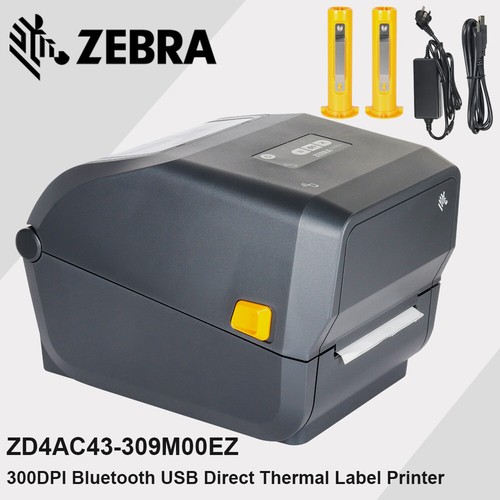 Zebra ZD4AC43-309M00EZ Bluetooth Direct Thermal Label Printer 300DPI USB 2.0 - Picture 1 of 9