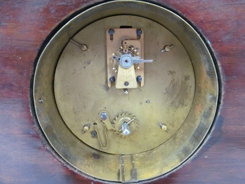 Porzellan Gesicht eingelegt Holzkoffer Edwardian Mantel Uhr  - Bild 7 von 7