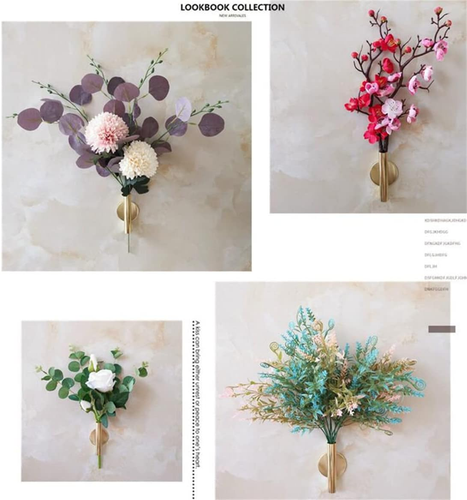 2 Stück Gold Wanddeko, Pflanze Wandvase Metallrohr Deko Halter gebraucht zum Disp - Bild 8 von 12