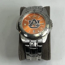 Auburn Sun Time Men's Team Sport Steel Anochrome Watch - no battery