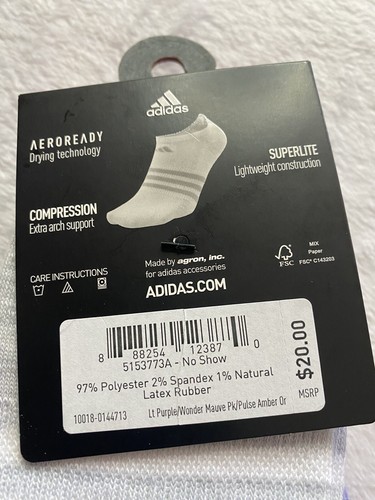 ADIDAS Women’s Superlite Sz 5-10 No-Show 6 Pairs Various Color Socks NWT $20 ASU - Picture 5 of 6