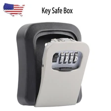 4 Digit Key Safe Lock Box Combination Wall Mount Security Storage Case Organizer