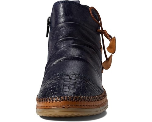 Spring Step Pomeroy Boots Women's 7.5 Navy Leather Cap Toe Ankle Bootie KHD2101 - Picture 3 of 12