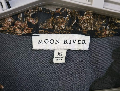 Anthropologie Moon River Dress Womens XS Brown Floral Maxi Prairie Cottagecore - Picture 3 of 12