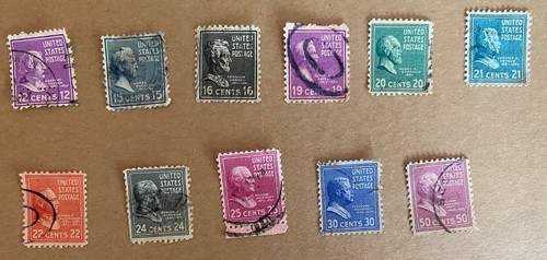 Briefmarken Lot US PRÄSIDENTSCHAFT SERIE 1938 - 23 VERSCHIEDENE - NACHLASSFUND - Bild 3 von 3