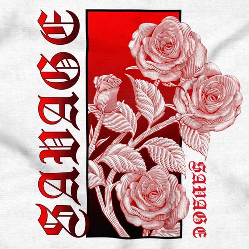 Cool Urban Streetwear Savage Hip Hop Roses Youth Crewneck T Shirts Boy or Girl - Picture 2 of 7