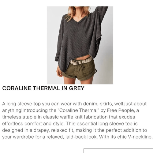 Free People Coraline Oversized Thermo Waffelstrick leichtes Sweatshirt Neu L - Bild 13 von 16