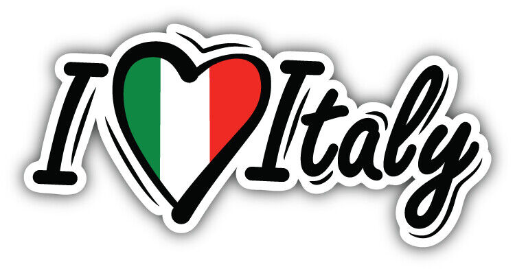 I Love Italy Flag Slogan Car Bumper Sticker Decal SIZES eBay