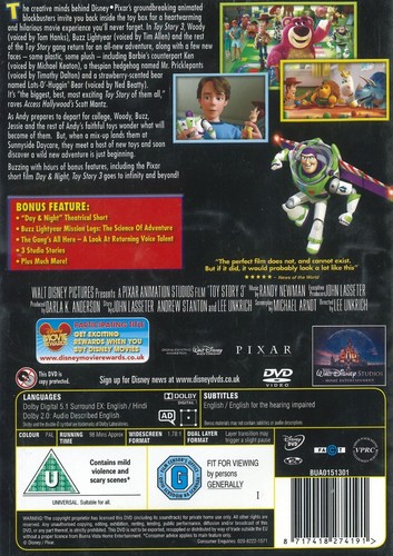 Toy Story 3 (2010) DVD, Tom Hanks, Tim Allen, Joan Cusack [Region 2] - Picture 2 of 2