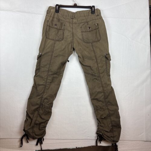 VTG Union Bay Womens Juniors Lightweight Cargo Pants Sz 11 Brown Drawstring Legs - Picture 15 of 17