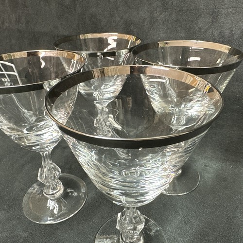 4 Vintage Blefeld BFC5 Bubble Stem Wide Platinum Trim 6 1/8 Inches high - Picture 6 of 9