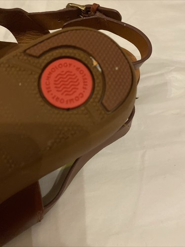 Brown Tan Soft Comfy Sole Fitflop Leather Sandals 5.5 6 39 - Picture 6 of 6